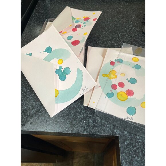 Vintage Handmade Letter "C" Pink Hand Painted Stationery And Envelopes 17 - Picture 2 of 4